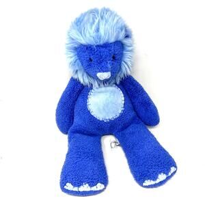 Pottery Barn Kids Plush Blue Lion 19" Stitched Patch Floppy Soft Chamois Lovey